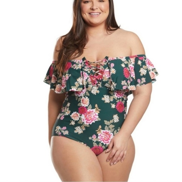 Raisins Other - Raisins Curve Plus Size 24W Off Shoulder Swimsuit